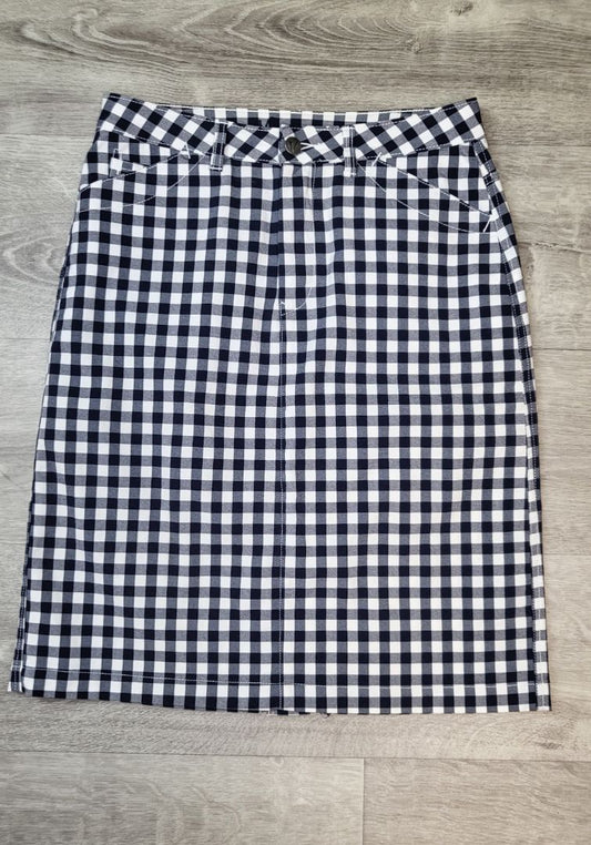 Vassalli Blue/White Gingham Skirt (10)