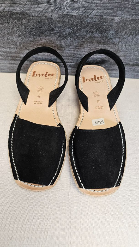 Lovelee Black Nubuck Leather Sandal NEW (39)