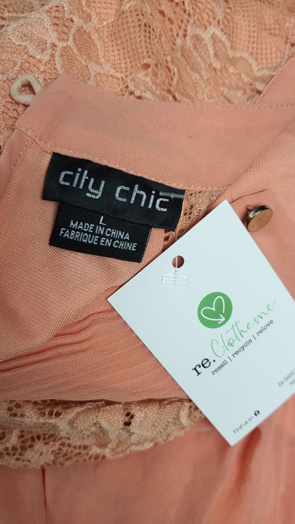 City Chic Apricot Lace Sleeve Top (18)