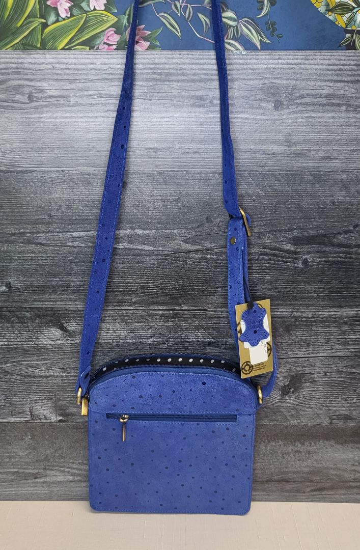 Condura Blue Leather Crossbody Bag