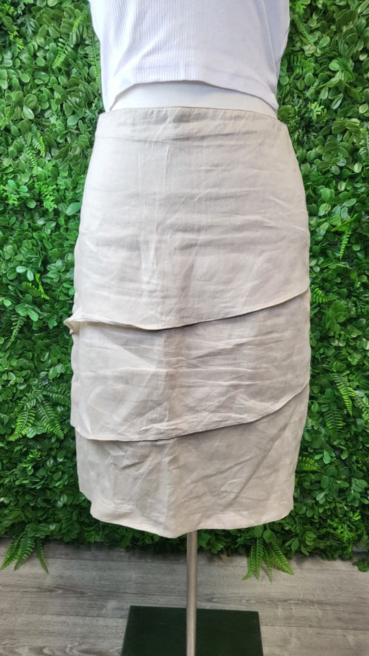 Dual Oatmeal Layered linen Skirt (9)