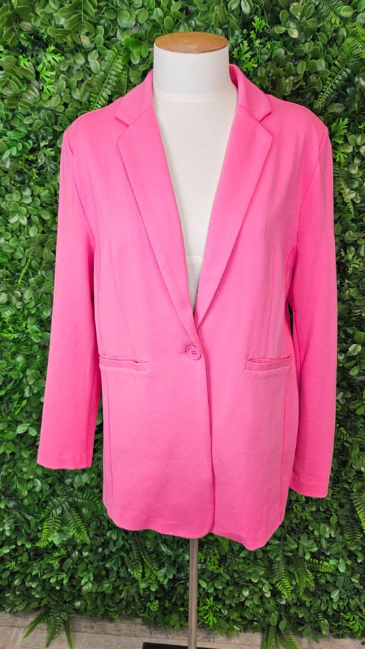 Betty Basics Pink Ponte Blazer (12)