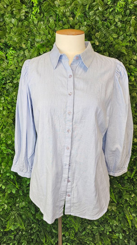 Mint Velvet Ice Blue Cotton Shirt (10)