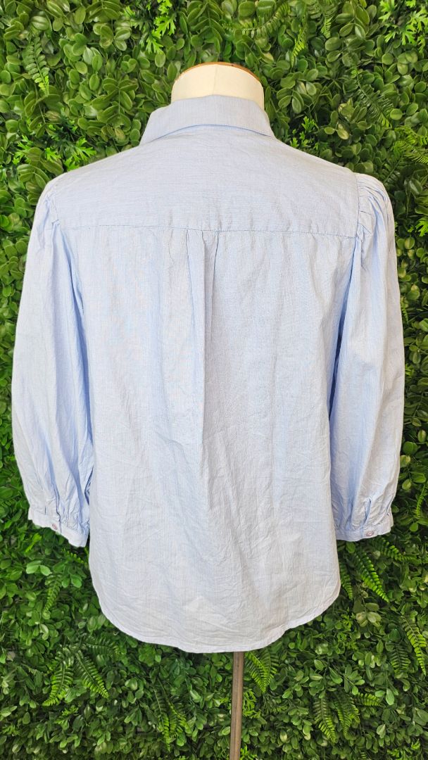 Mint Velvet Ice Blue Cotton Shirt (10)