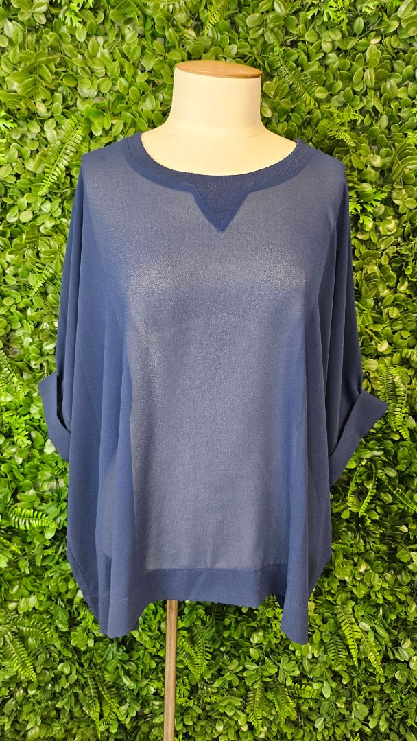 Pretty Basics by Augustine Navy Oversized Top (OSFM)