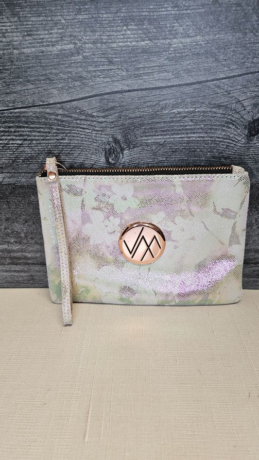 Vera May Floral Leather Clutch (20cm x 15cm x 1cm)