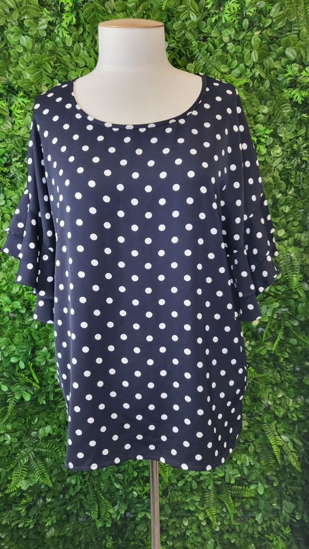 Augustine Navy Polka Dot Top (10)