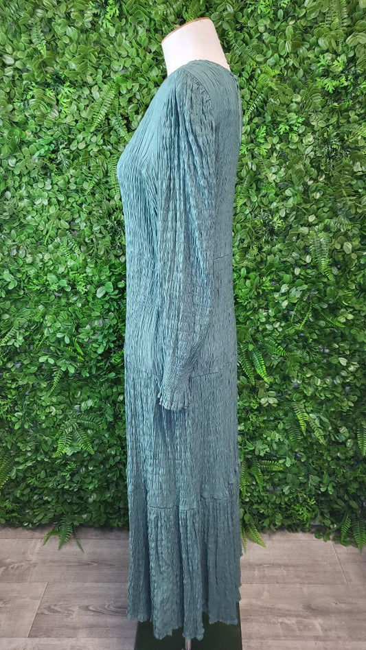 Ivy + Jack Green Ruched Maxi Dress (6)