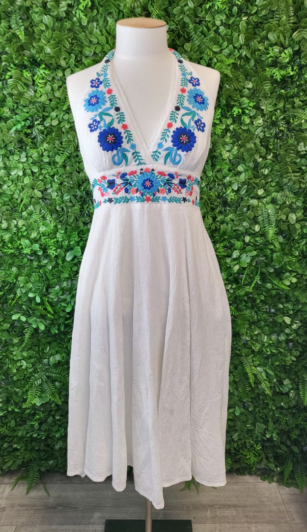 Monsoon White Halter Neck Dress BNWT (12)