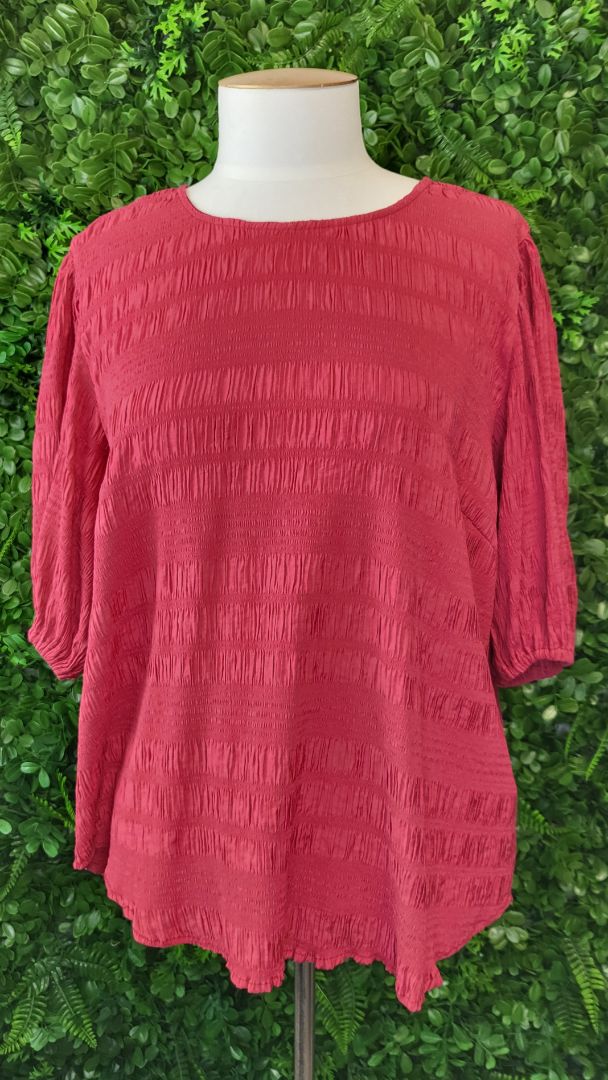 Seeking Lola Raspberry Shirred Top (14)