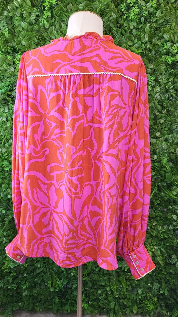 Iris Maxi Pink/Orange Patterned Top (14)