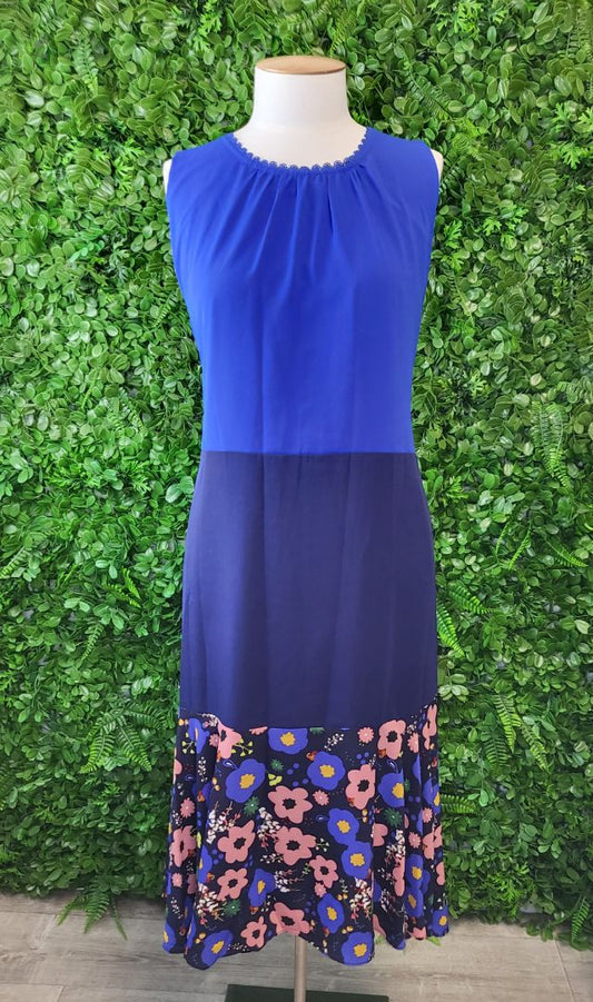 Charlo Blue Block Colour Dress (14)