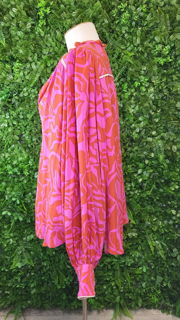 Iris Maxi Pink/Orange Patterned Top (14)