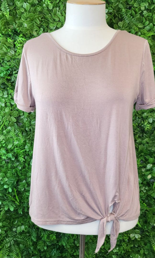 Beige Silver Wishes Tie Front Top (8)