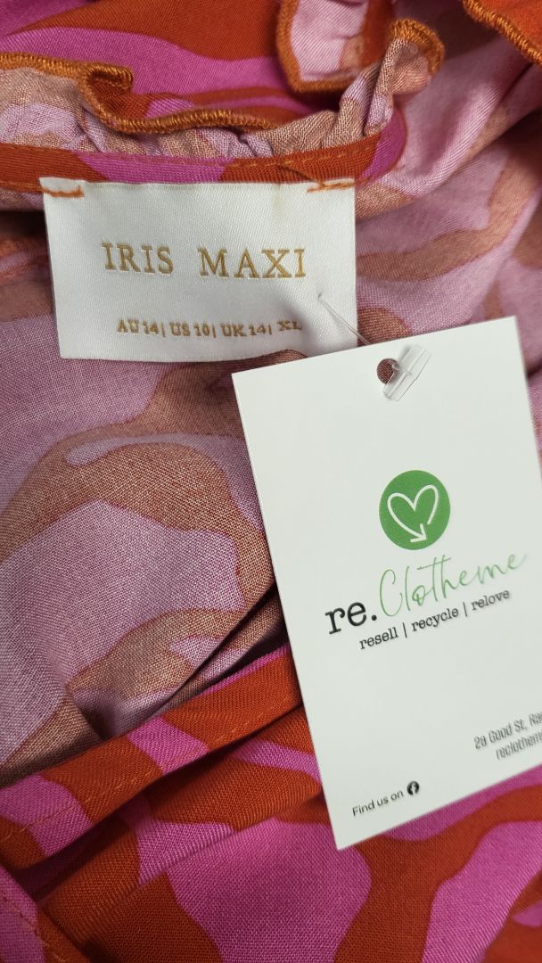 Iris Maxi Pink/Orange Patterned Top (14)