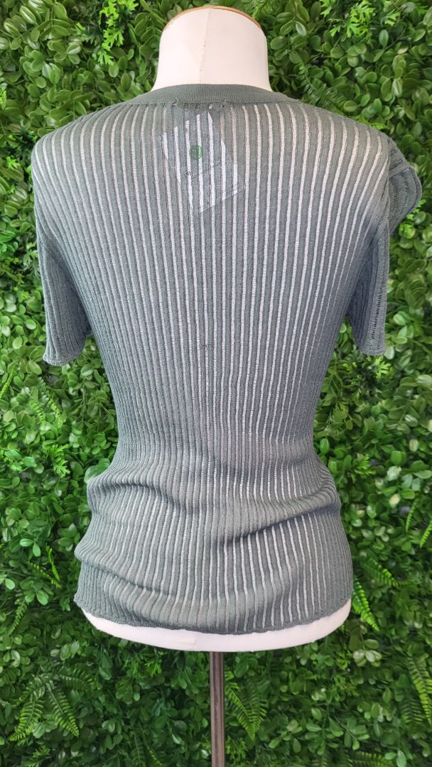 Zara Green Ribbed Top (12)