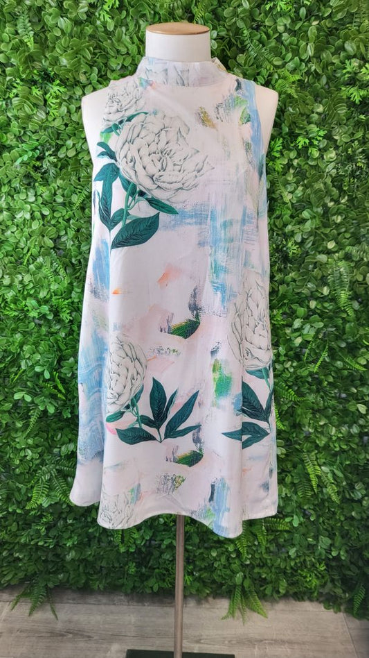 White Closet Floral Drape Back Dress (8)