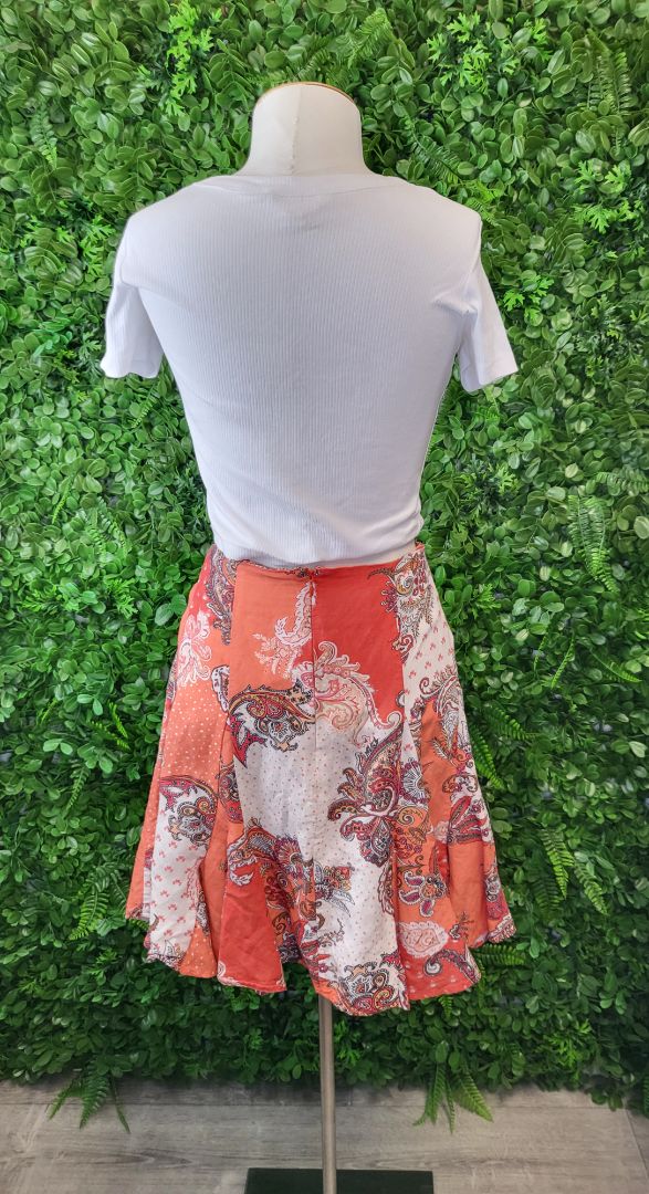 Country Road Orange Patterned Skirt (16)