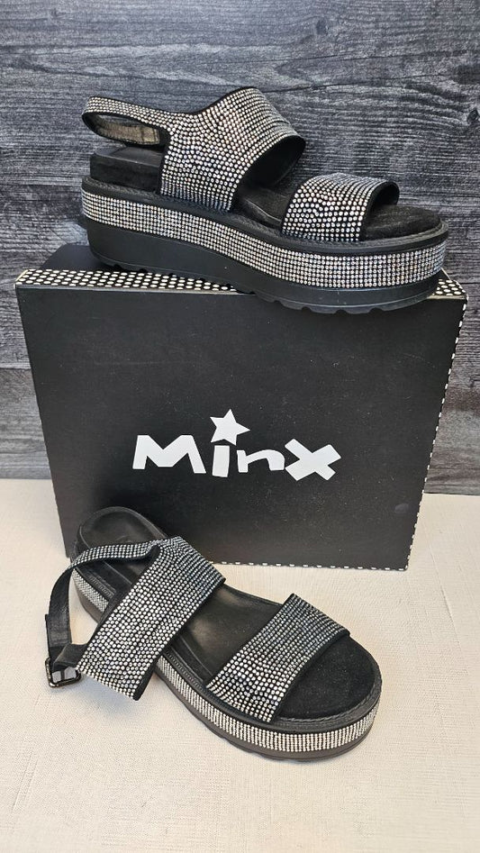 Minx Black/Silver Sparkle Wedge (39)