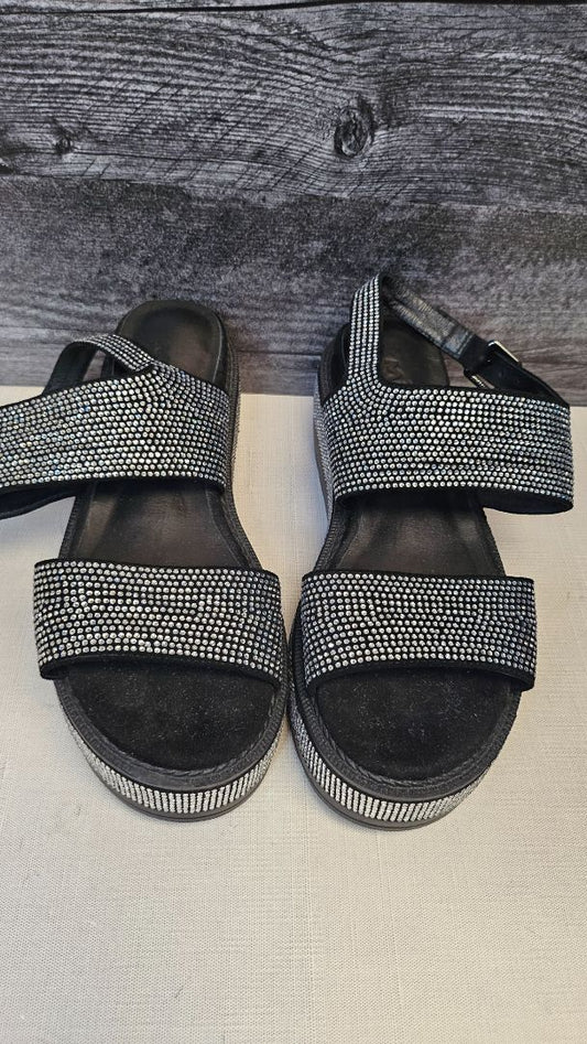 Minx Black/Silver Sparkle Wedge (39)