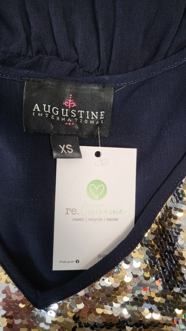 Augustine Navy/Gold Sequin Tunic Top 8