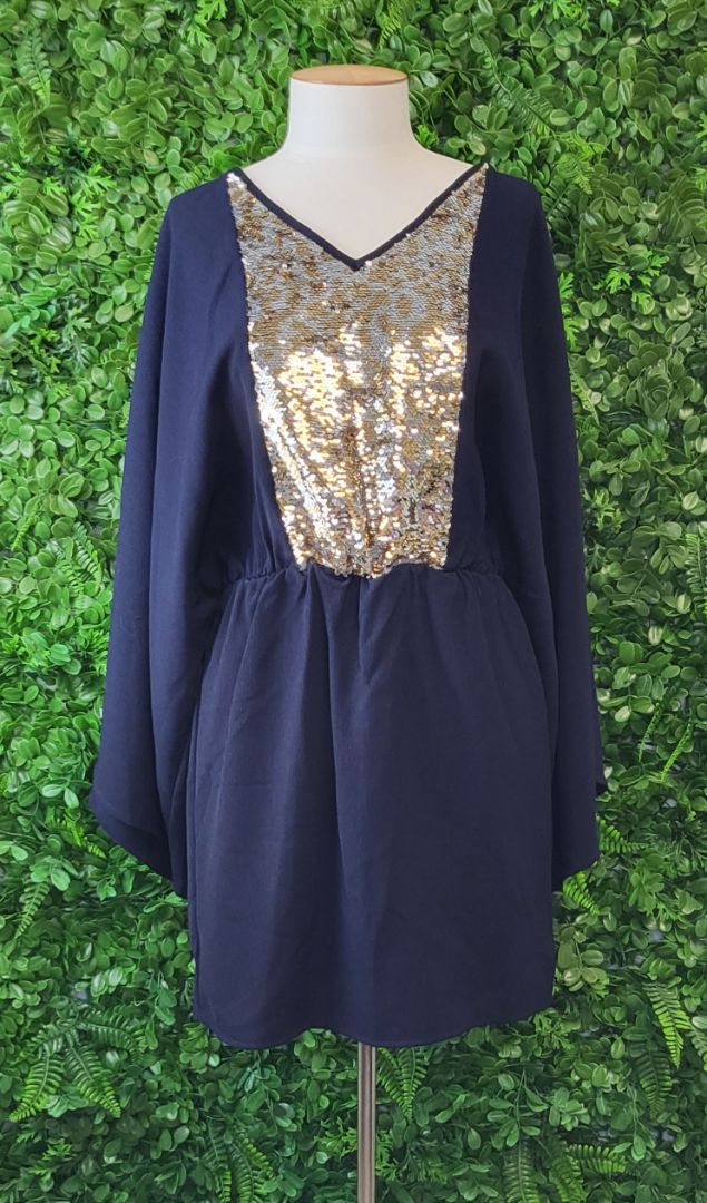 Augustine Navy/Gold Sequin Tunic Top 8