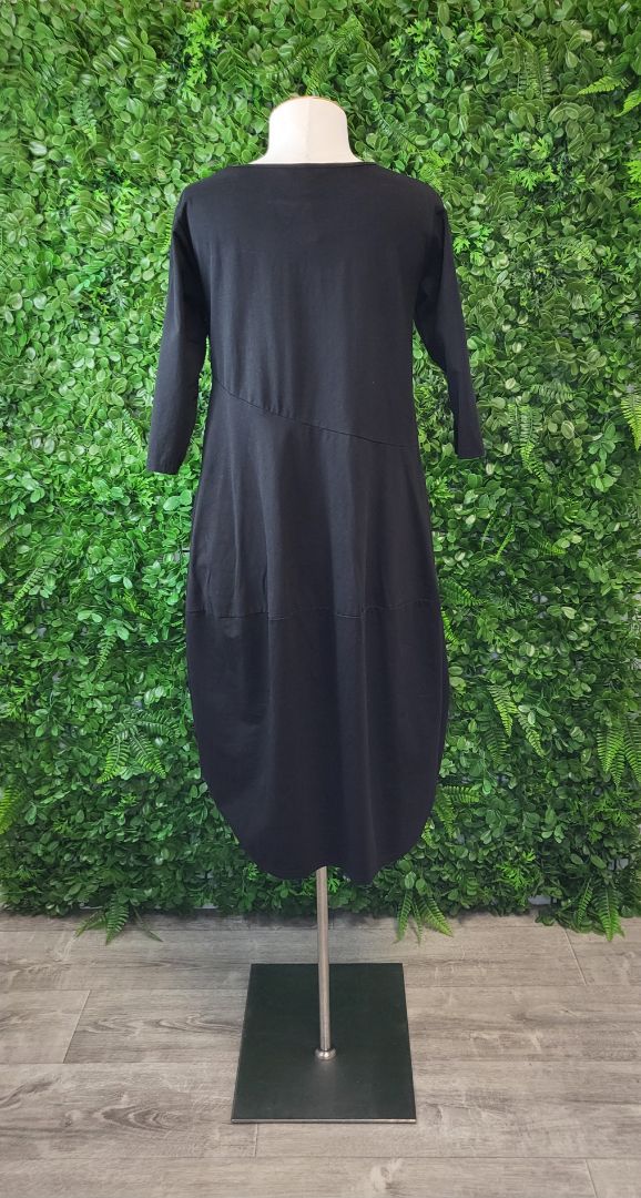 Tirelli Black Diagonal Shift Dress (10)