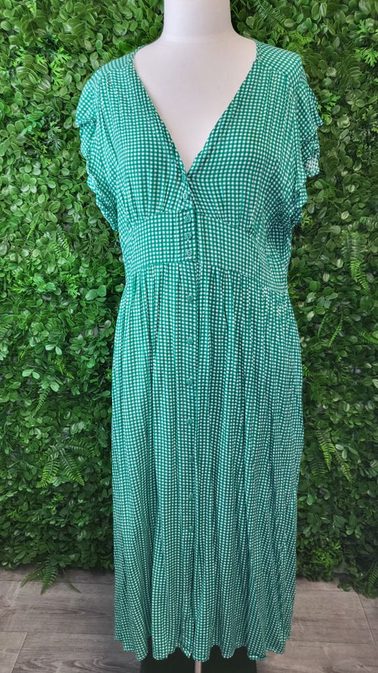 Boho Green Gingham Dress (16)