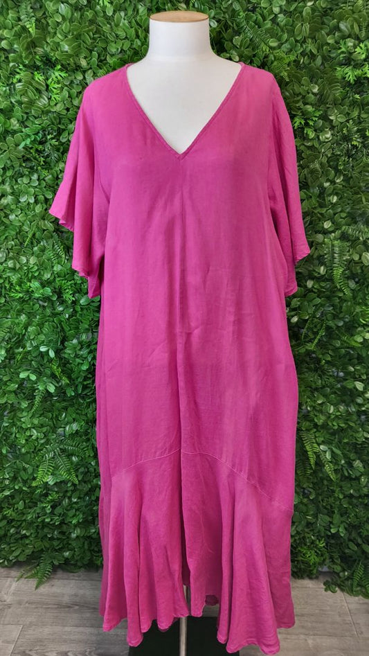 Eb & Ive Pink Fluted Dress (14-16)