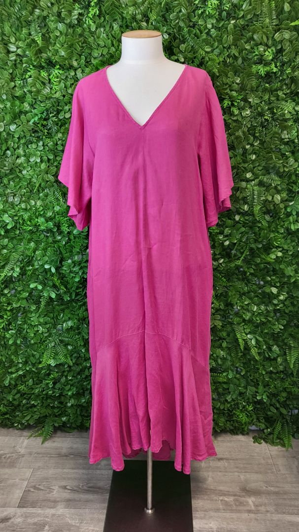 Eb & Ive Pink Fluted Dress (14-16)