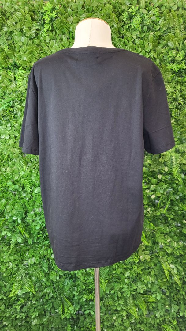 Biba Black Metallic Motif Tee BNWT (14-16)