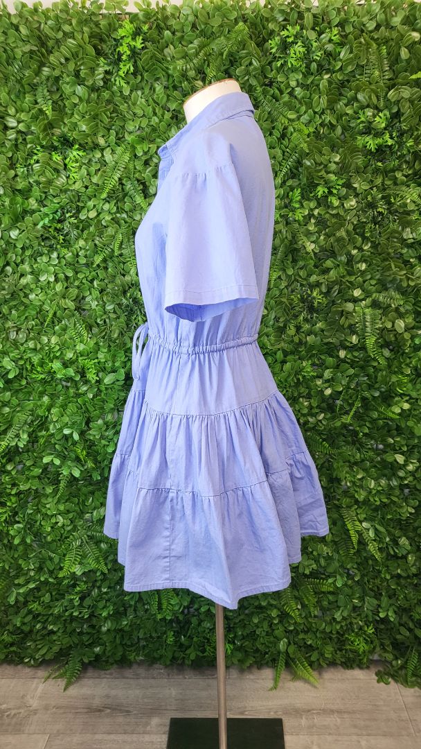 Chrissy Mac Periwinkle Blue Tiered Mini Dress (10-12)