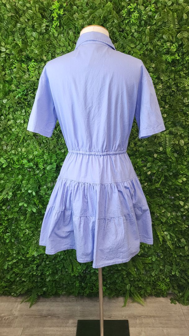 Chrissy Mac Periwinkle Blue Tiered Mini Dress (10-12)