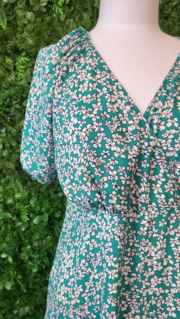 Only Green Floral Dress (12-14)