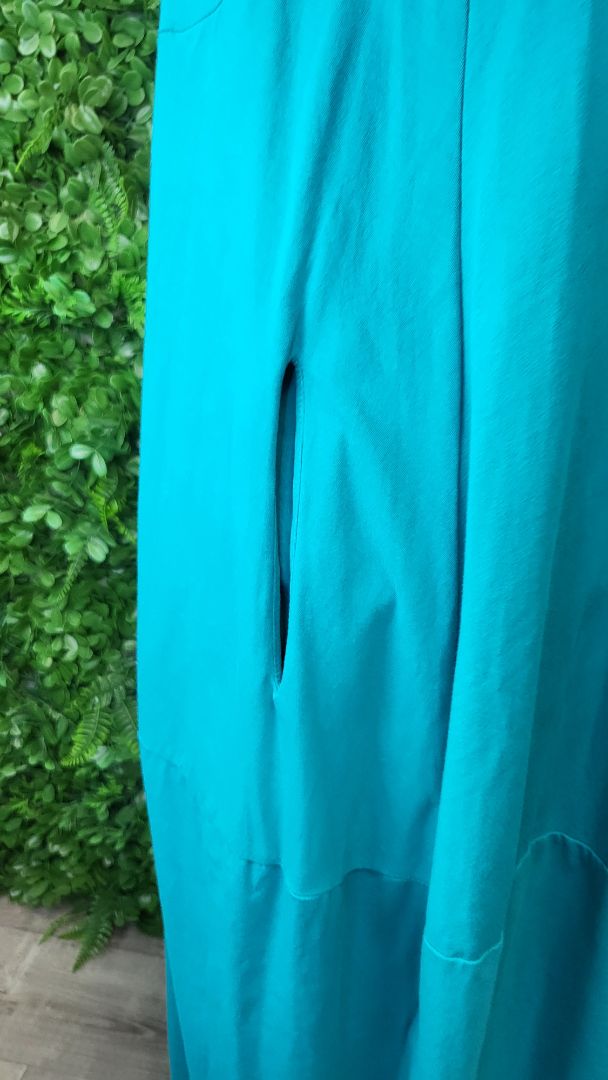 Tirelli Teal Diagonal Seam Dress (12)