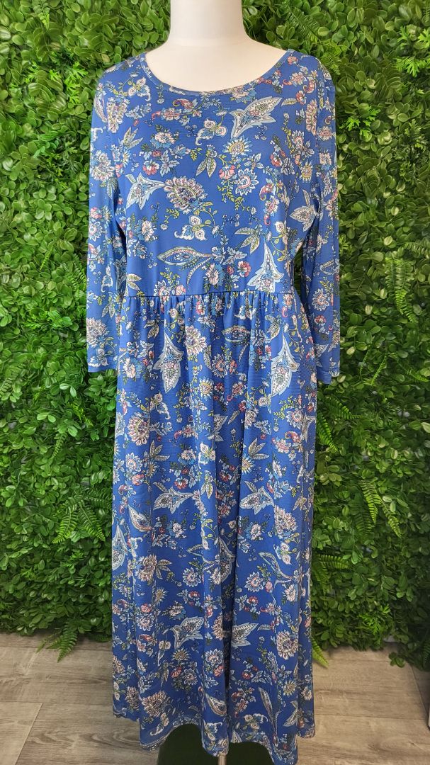 City Collection Blue Paisley Dress (16)