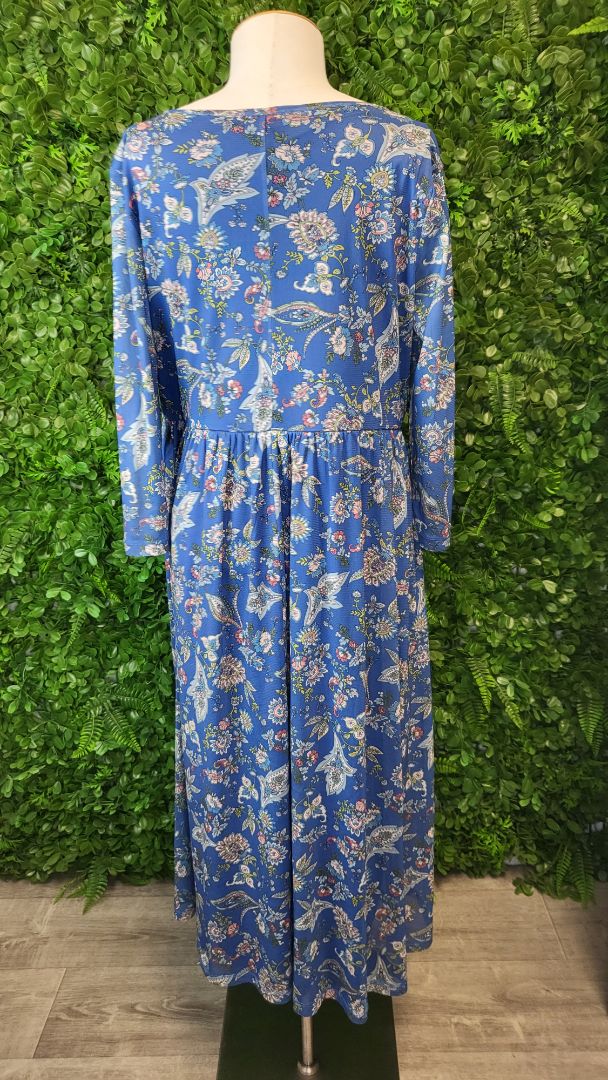 City Collection Blue Paisley Dress (16)