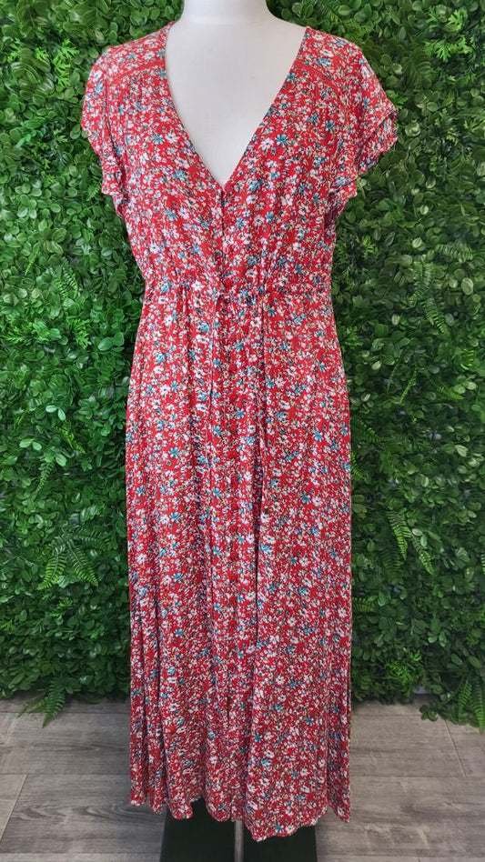 Boho Red Floral Dress (14)