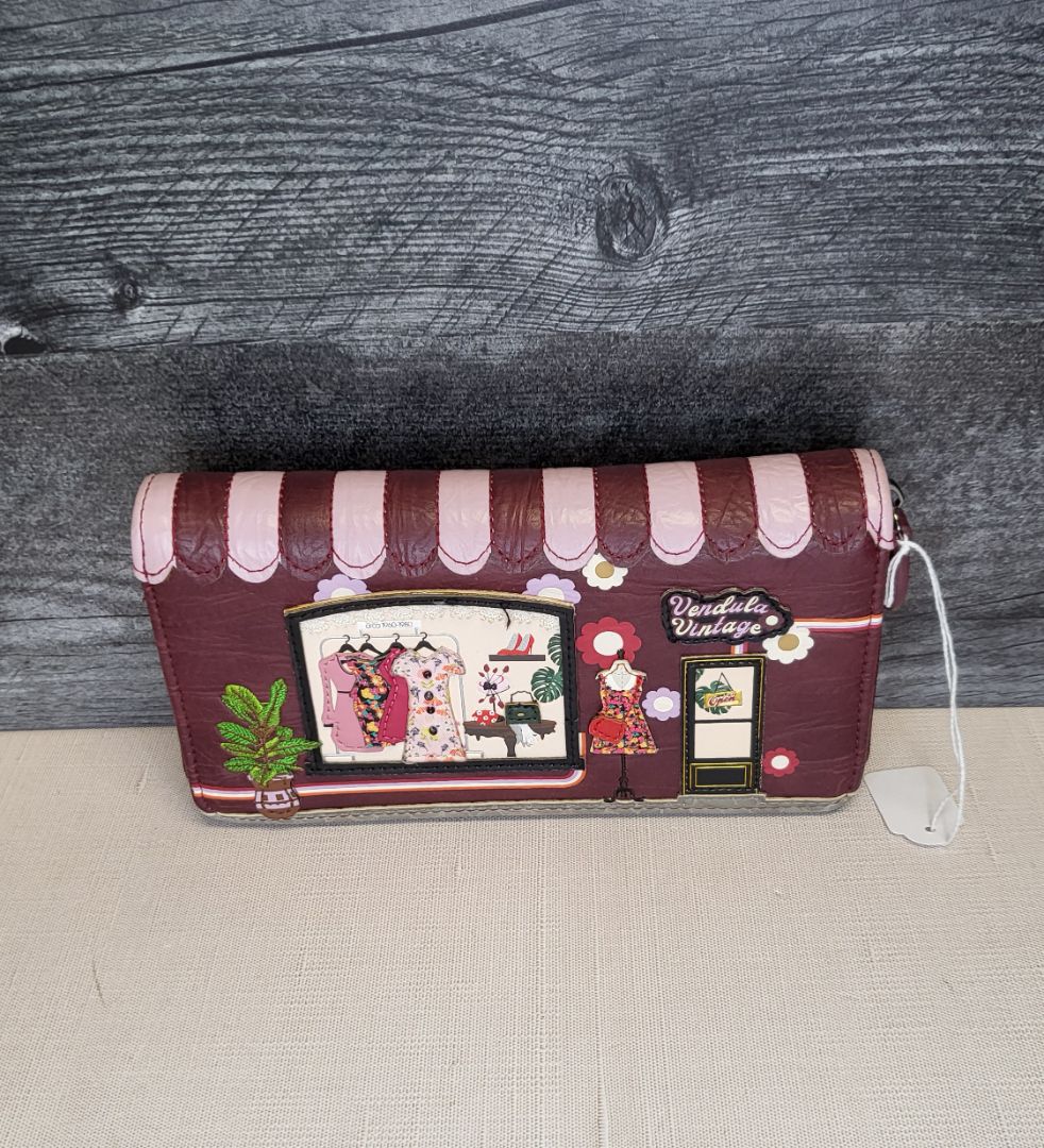 Vendula London Burgundy Vintage Shop Wallet (10cm (H) x 16cm (W) x 3.5cm (D))