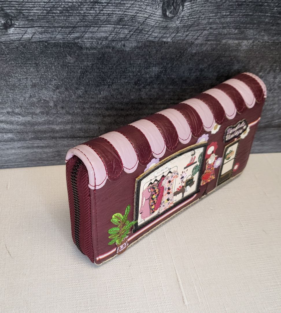 Vendula London Burgundy Vintage Shop Wallet (10cm (H) x 16cm (W) x 3.5cm (D))