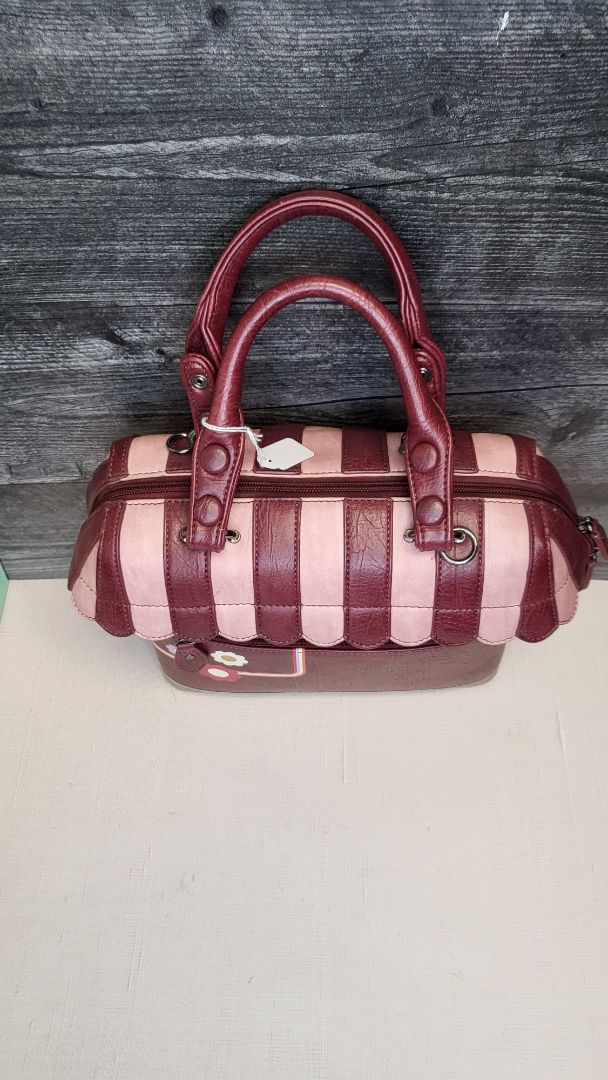 Vendula London Burgundy Vintage Shop Tote (19cm x 20cm x 9cm)