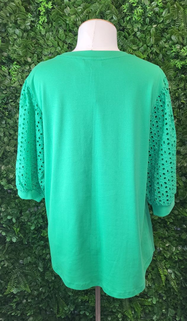 Threadz Green Contrast Sleeve Top (16)