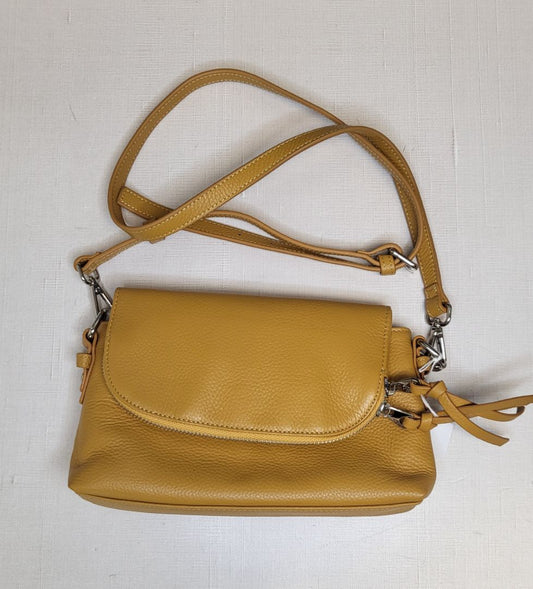 Blue Illusion Mustard Leather Bag