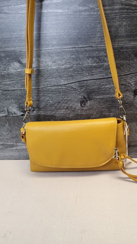 Blue Illusion Mustard Leather Bag