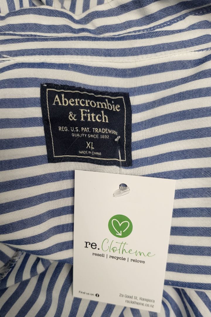 Abercrombie & Fitch Blue/White Stripe  Shirt (18)