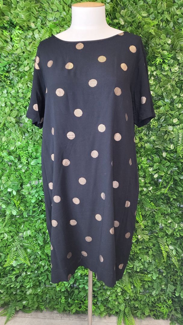 Elm Black/Gold Foil Print Dress (16)