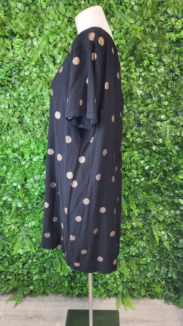 Elm Black/Gold Foil Print Dress (16)