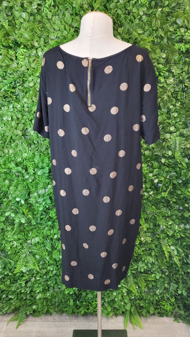 Elm Black/Gold Foil Print Dress (16)