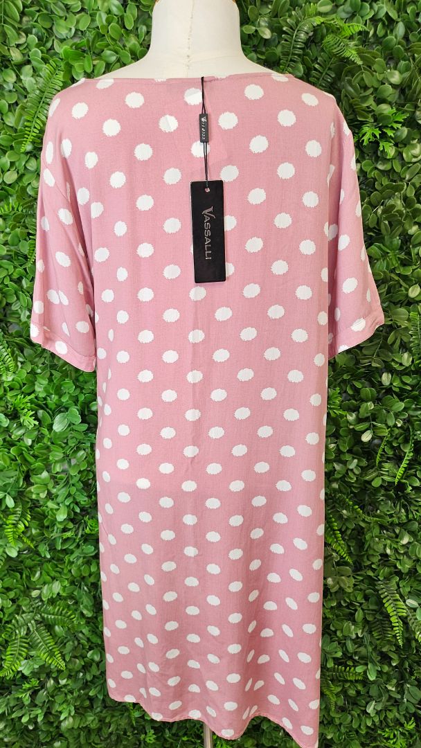 Vassalli Pink Spotty Dress BNWT (16)