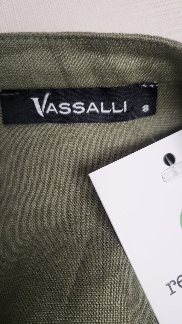 Vassalli Olive Eyelett Linen Jacket (8)